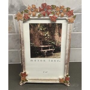 NEW Mason Lane Picture Frame Metal Floral Bejeweled 4 x 6